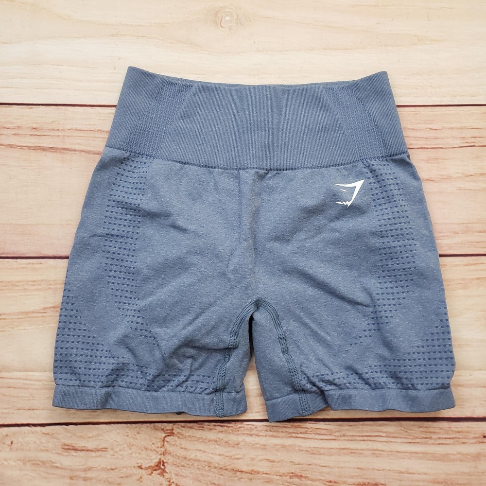 Gymshark Shorts Women XS Gray Seamless High Waisted Biker Vital Workout Athletic